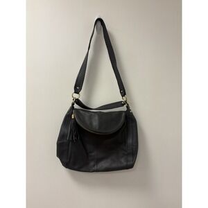 Onna Ehrlich Large Dark Grey Shlder/crosbdy Pebbled Leather Handbag.Cnd Is V Gd.